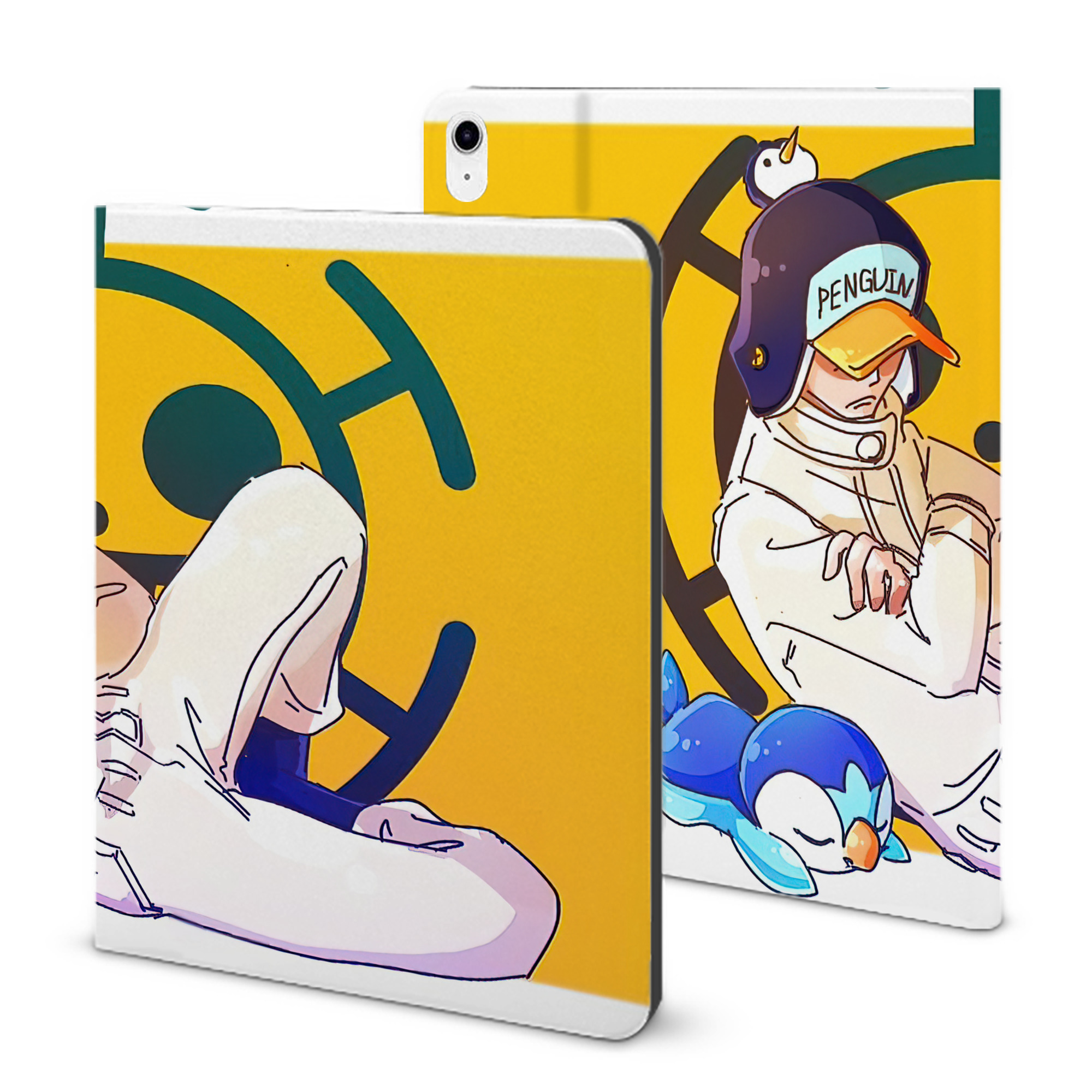 （画像用） ワンピース ONE PIECE IPad ケース ブック型 PUレザー TPU 耐衝撃 軽量 薄型 ペン収納なし 全面保護 IPad 各モデル対応